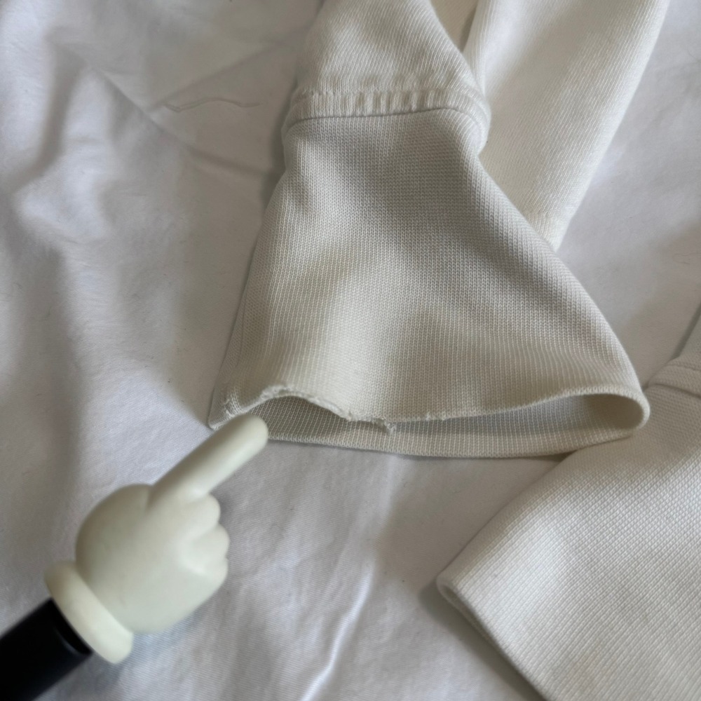 Gap Vintage Y2K Off White Full Zip Hoodie Womens Cream Sweatshirt Sleeve Pocket - Picture 6 of 11